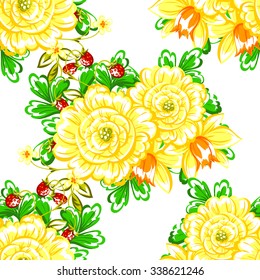 Abstract elegance seamless pattern with floral background