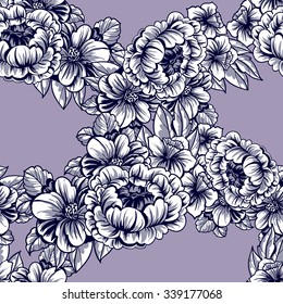 Abstract elegance seamless pattern with floral background