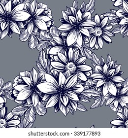 Abstract elegance seamless pattern with floral background