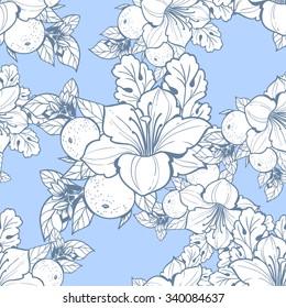 Abstract elegance seamless pattern with floral background
