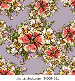 Abstract elegance seamless pattern with floral background