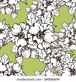 Abstract elegance seamless pattern with floral background