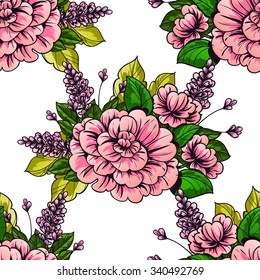 Abstract elegance seamless pattern with floral background