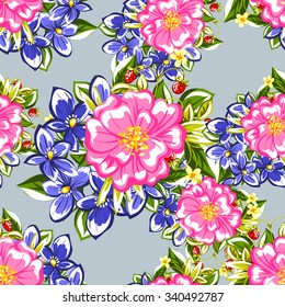 Abstract elegance seamless pattern with floral background
