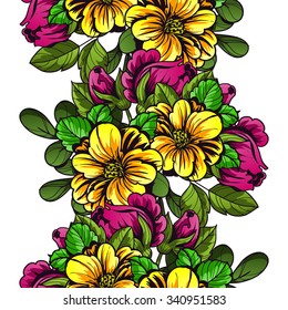 Abstract elegance seamless pattern with floral background