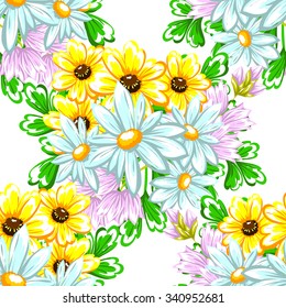 Abstract elegance seamless pattern with floral background