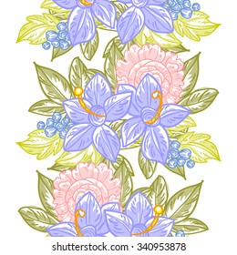 Abstract elegance seamless pattern with floral background