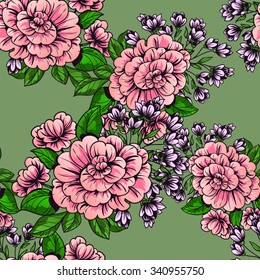 Abstract elegance seamless pattern with floral background