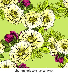 Abstract elegance seamless pattern with floral background