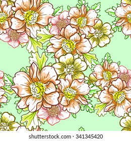 Abstract elegance seamless pattern with floral background