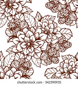Abstract elegance seamless pattern with floral background