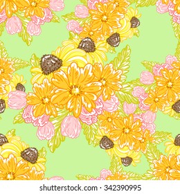 Abstract elegance seamless pattern with floral background