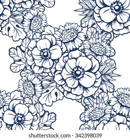Abstract elegance seamless pattern with floral background