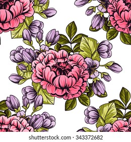 Abstract elegance seamless pattern with floral background
