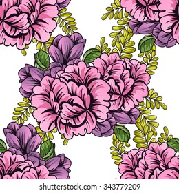 Abstract elegance seamless pattern with floral background