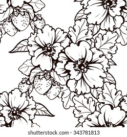 Abstract elegance seamless pattern with floral background