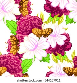 Abstract elegance seamless pattern with floral background