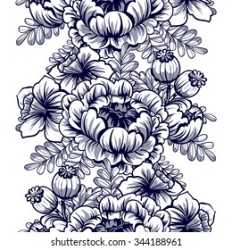 Abstract elegance seamless pattern with floral background
