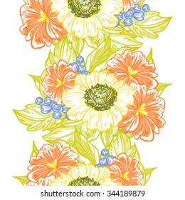 Abstract elegance seamless pattern with floral background