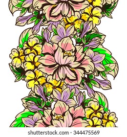 Abstract elegance seamless pattern with floral background