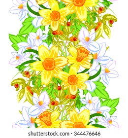 Abstract elegance seamless pattern with floral background