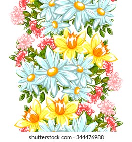 Abstract elegance seamless pattern with floral background