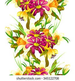 Abstract elegance seamless pattern with floral background