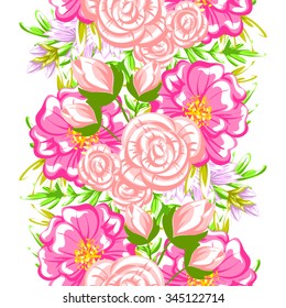 Abstract elegance seamless pattern with floral background