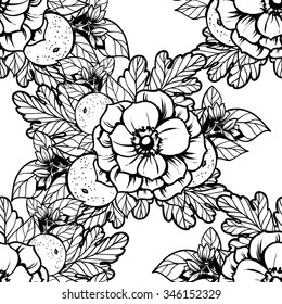 Abstract elegance seamless pattern with floral background