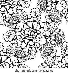 Abstract elegance seamless pattern with floral background