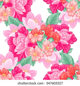 Abstract elegance seamless pattern with floral background