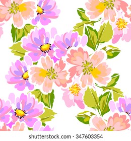 Abstract elegance seamless pattern with floral background