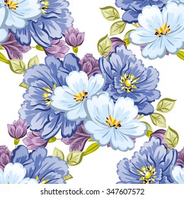 Abstract elegance seamless pattern with floral background