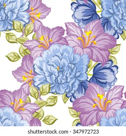 Abstract elegance seamless pattern with floral background
