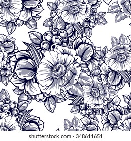 Abstract elegance seamless pattern with floral background