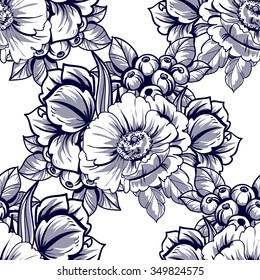 Abstract elegance seamless pattern with floral background