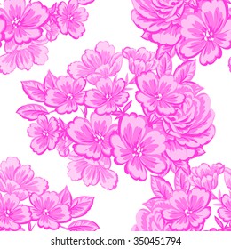 Abstract elegance seamless pattern with floral background