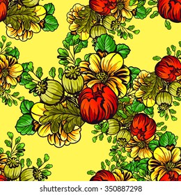 Abstract elegance seamless pattern with floral background