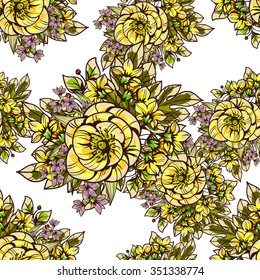 Abstract elegance seamless pattern with floral background
