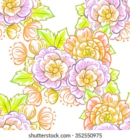Abstract elegance seamless pattern with floral background