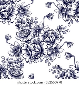 Abstract elegance seamless pattern with floral background