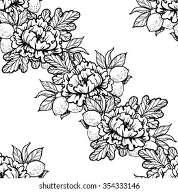 Abstract elegance seamless pattern with floral background