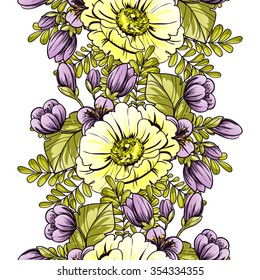 Abstract elegance seamless pattern with floral background