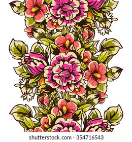 Abstract elegance seamless pattern with floral background