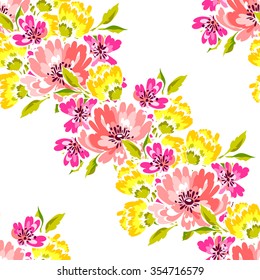 Abstract elegance seamless pattern with floral background