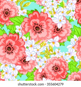 Abstract elegance seamless pattern with floral background