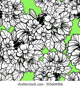 Abstract elegance seamless pattern with floral background