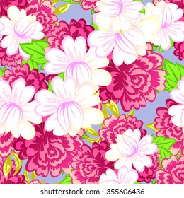 Abstract elegance seamless pattern with floral background