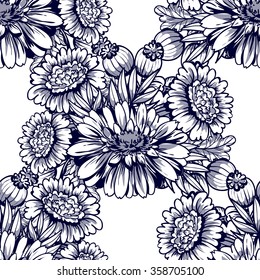 Abstract elegance seamless pattern with floral background
