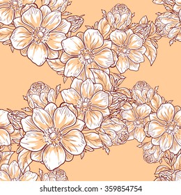 Abstract elegance seamless pattern with floral background